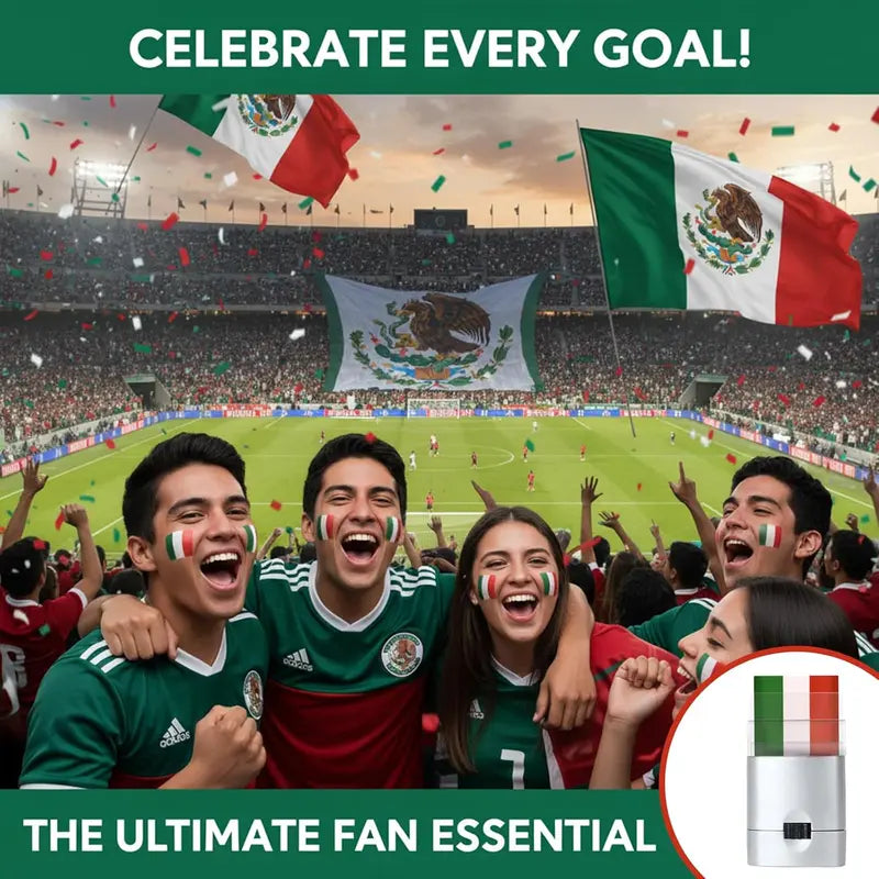 ⚽ Mexico Flag Face Paint Stick for Game Day & Celebrations