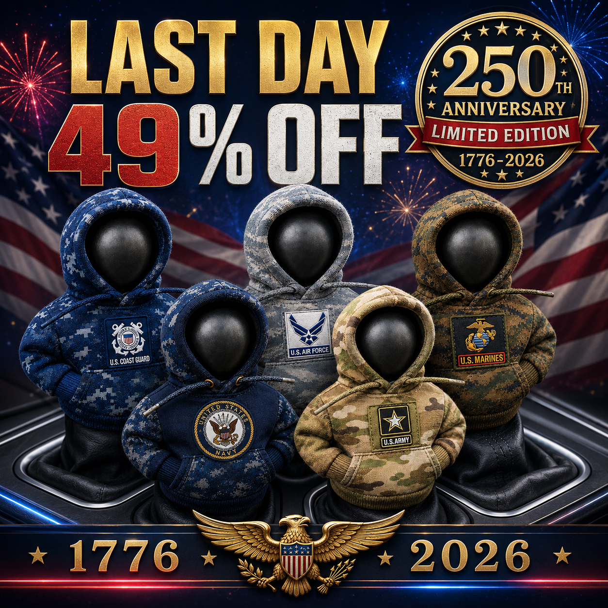 🔥LAST DAY 49% OFF 🎖️ — 2026 Military Tribute Hoodie Gear Shift Cover