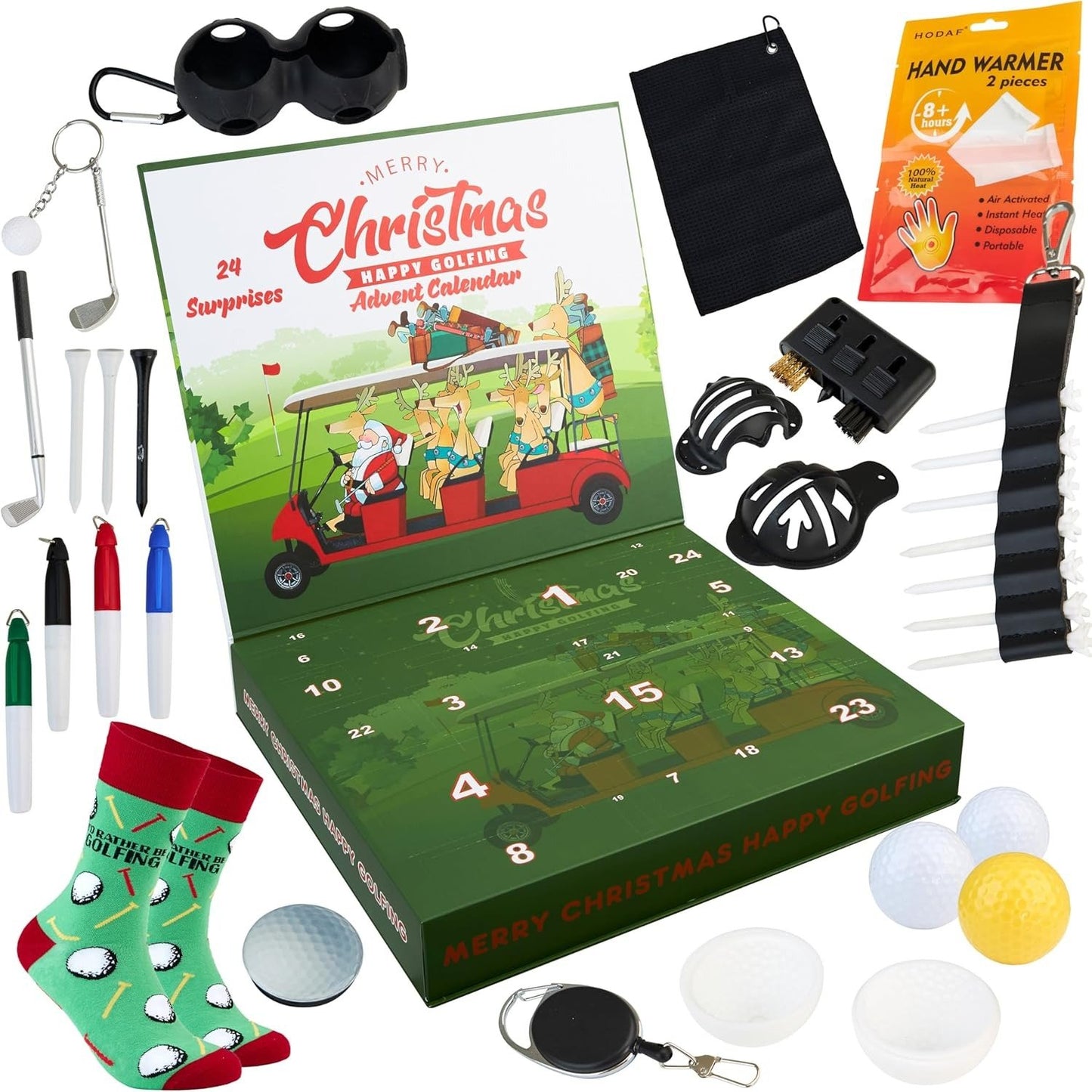 🎅 Early Christmas Sale🎅2026 Christmas Countdown Advent Calendar For Golfers With Socks Pop Socket
