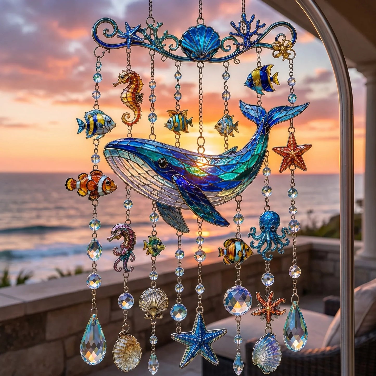 🐋 2D Ocean-Themed Wind Chime – Bring the Ocean Glow to Your Garden (📦Buy 2 Free Shipping)