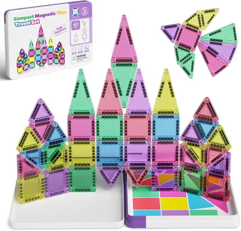 Mini Magnetic Tiles Building Blocks 40PCS