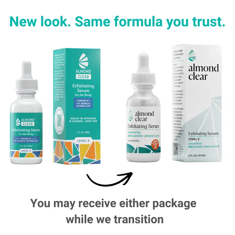 Grade 2 Mandelic Acid Serum | Treatment for body acne, clears acne on the buttocks, folliculitis, fungal acne, hyperpigmentation, ingrown hairs | Daily skincare, suitable for sensitive skin, repairs skin, fights fungal infections