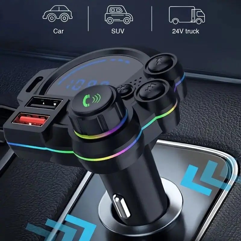 PD 30W Type-C Car Charger & Bluetooth 5.3 FM Transmitter