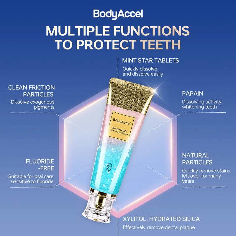 🎁Last Day 49%🎁BodyAccel [Triple Whitening]Niacinamide Fresh Breath Whitening Toothpaste