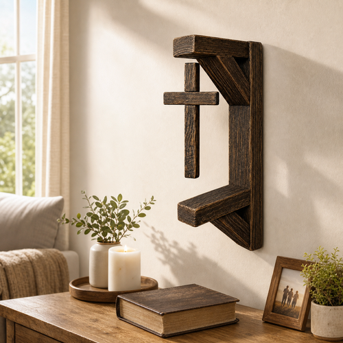 ✝️ Handmade Rural Christian Cross Wall Decoration