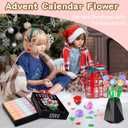 🌹2025-24 Days Flower Bouquet Christmas Countdown Advent Calendar