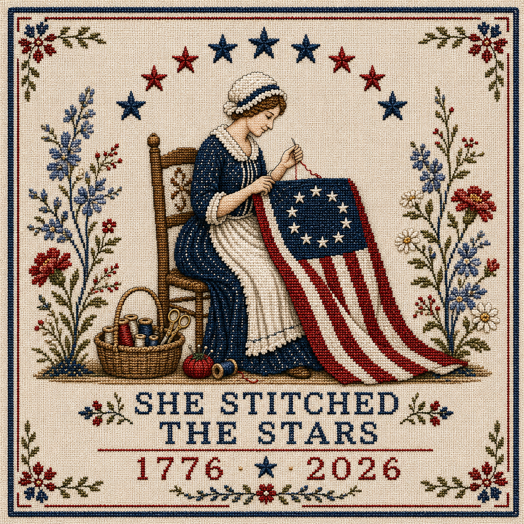 She Stitched The Stars Commemorative Cross Stitch Kit