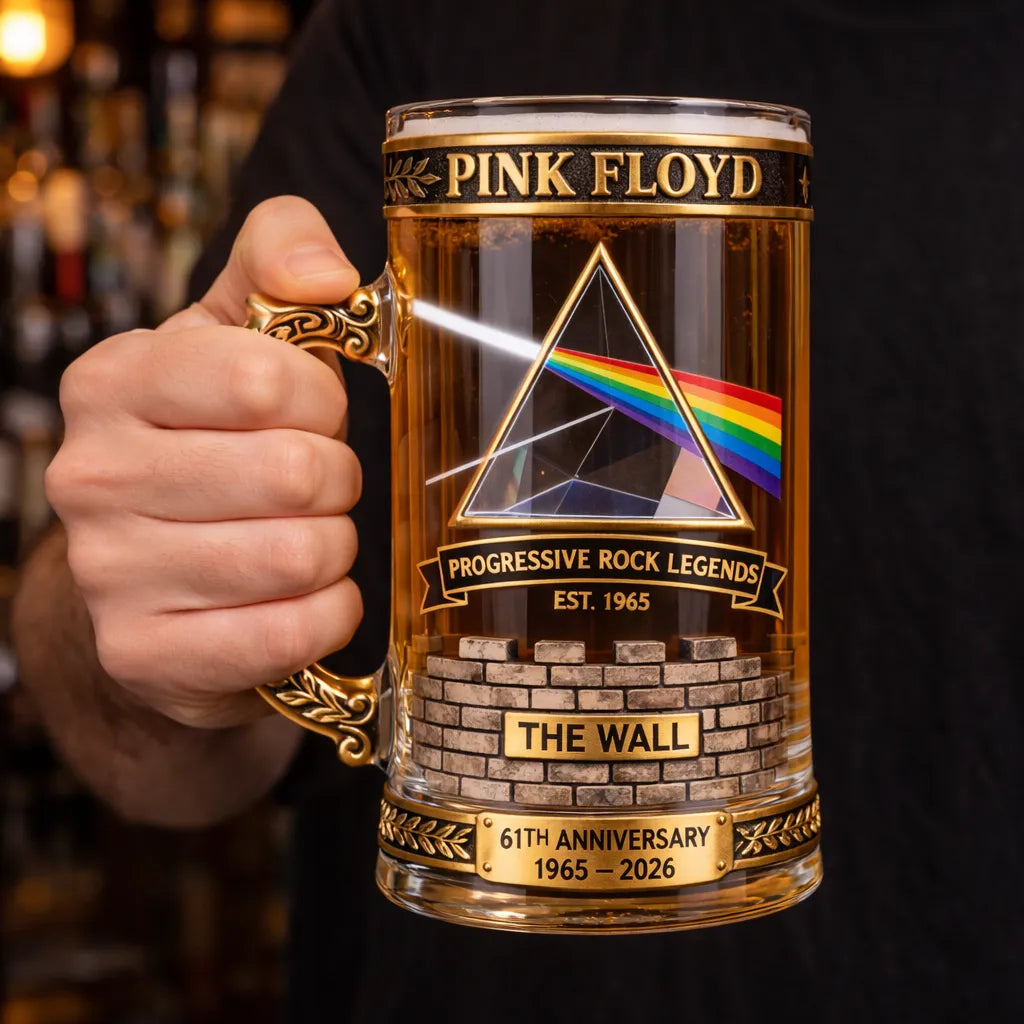 🌈 Pink Floyd 61th Anniversary Collector Glass – Progressive Rock Legends Tribute (1965–2026)