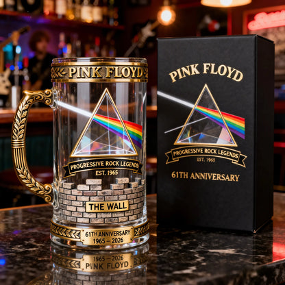 🌈 Pink Floyd 61th Anniversary Collector Glass – Progressive Rock Legends Tribute (1965–2026)