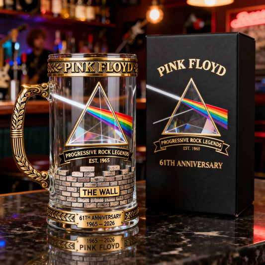 🌈 Pink Floyd 61th Anniversary Collector Glass – Progressive Rock Legends Tribute (1965–2026)