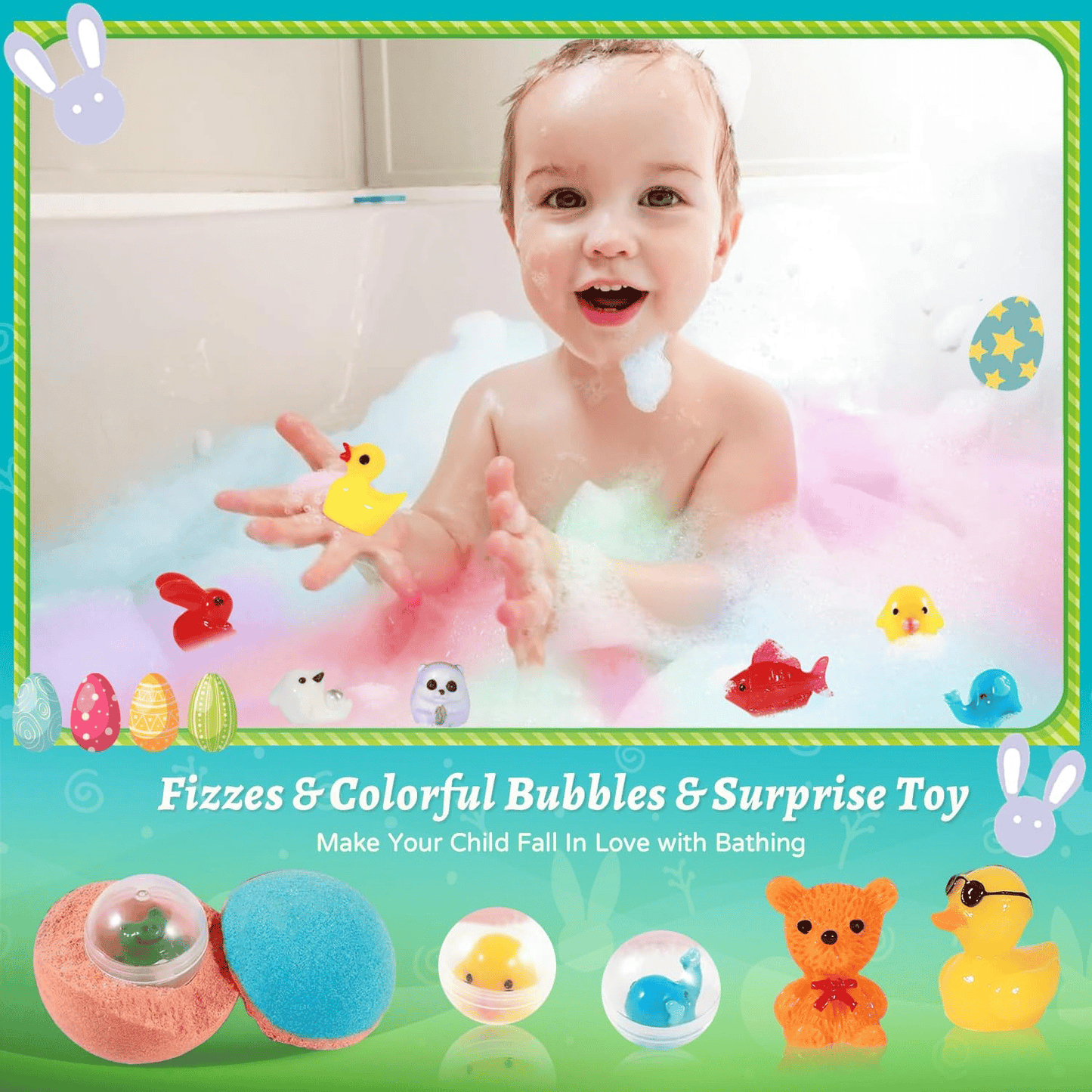 Easter Sale🐰🛁Bath Bombs for Kids with Surprise Inside🥚✨