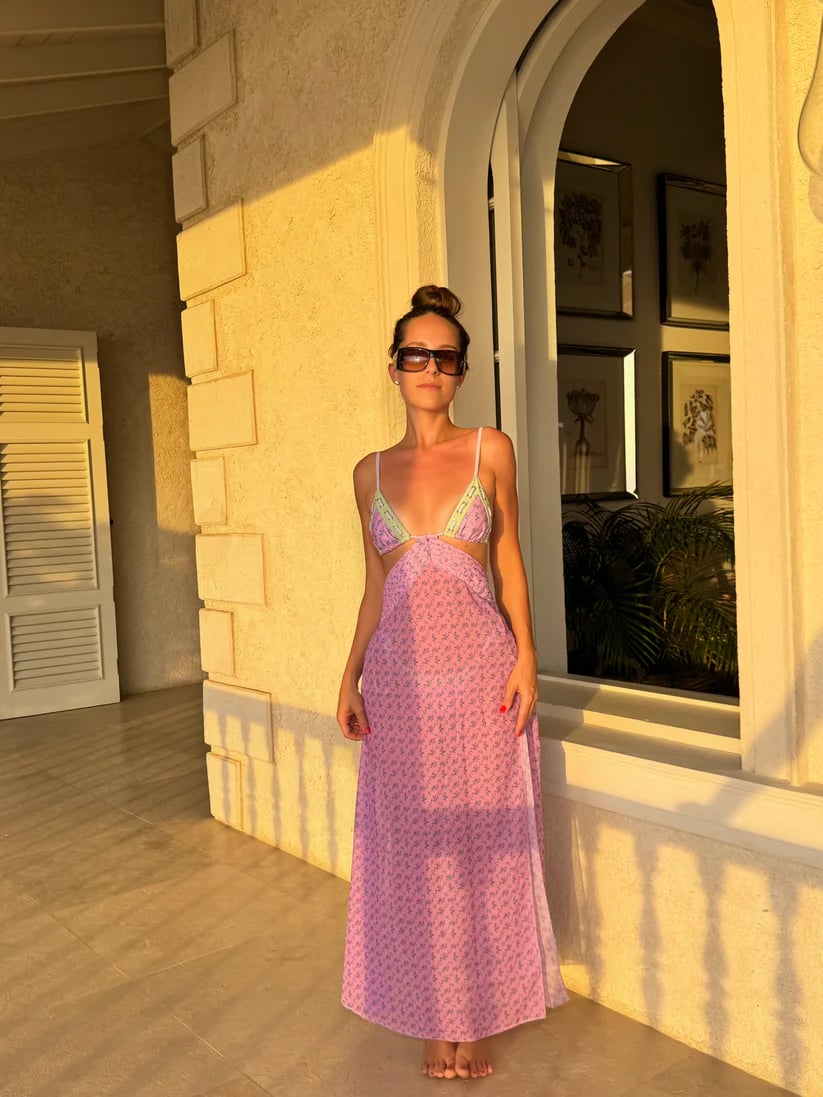 Guava Button Dress – Tropical Glow, Effortless Cover‐Up 🍈🌊
