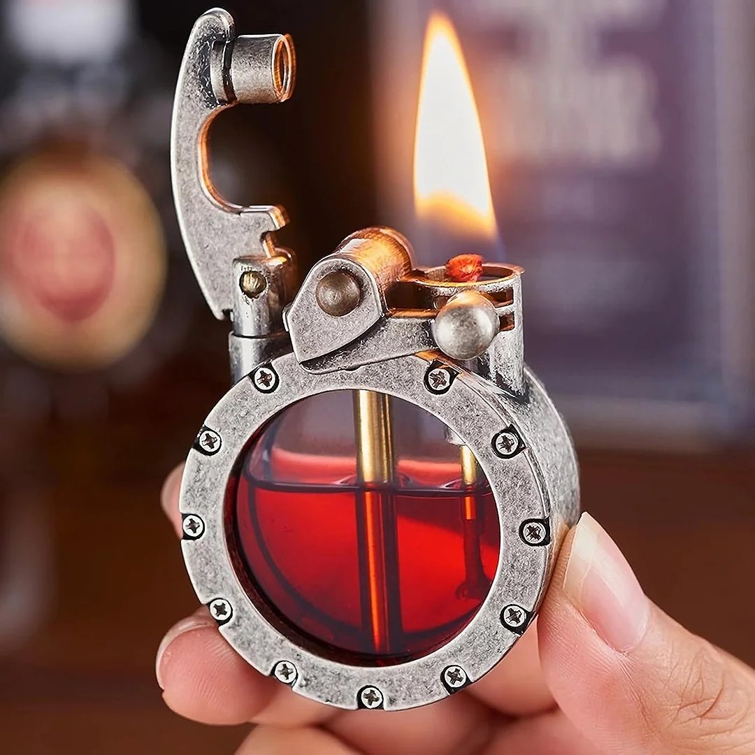 🌲Early Christmas Sale 49% OFF - 🎁Vintage Trench Transparent Kerosene Antique Steampunk Lighter