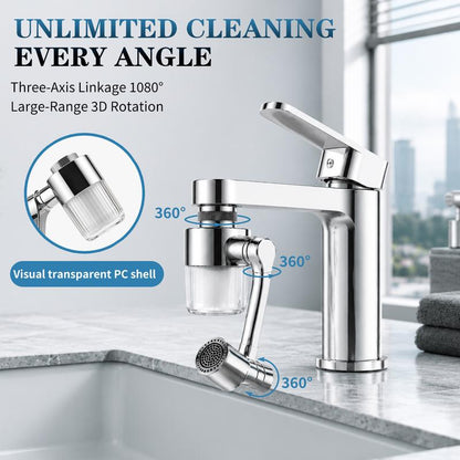 3D Filter Faucet Set - Multi-Angle Swivel Faucet Aerator with 3 Included Filter
