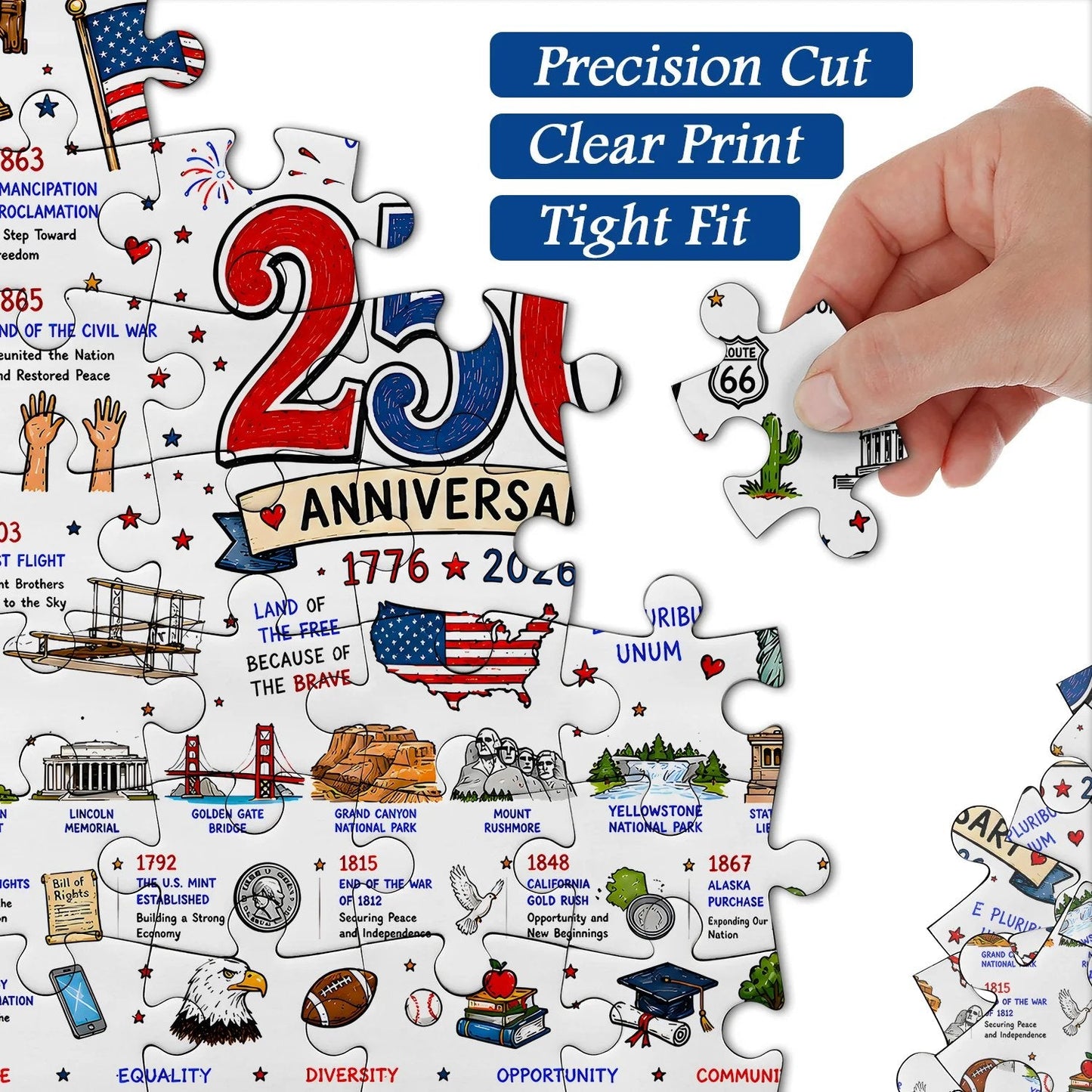 🧩 Patriotic America Jigsaw Puzzle 1000 Pieces🎁Buy 2 Free Shipping