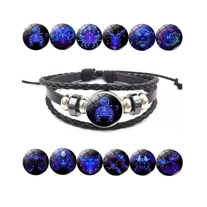🔥Zodiac Sign Braided Leather Bracelet