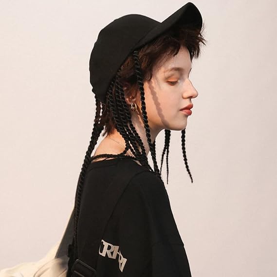 Braided Wig Baseball Cap – Snapback Hat with Attached Dreadlock Braids