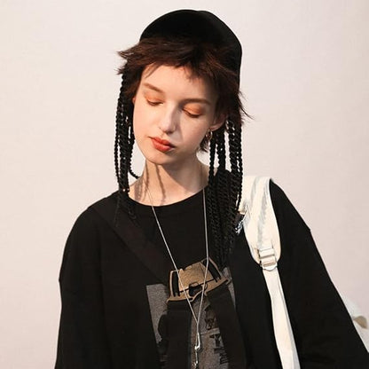 Braided Wig Baseball Cap – Snapback Hat with Attached Dreadlock Braids