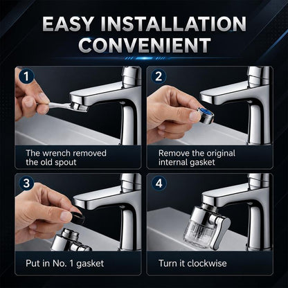 3D Filter Faucet Set - Multi-Angle Swivel Faucet Aerator with 3 Included Filter
