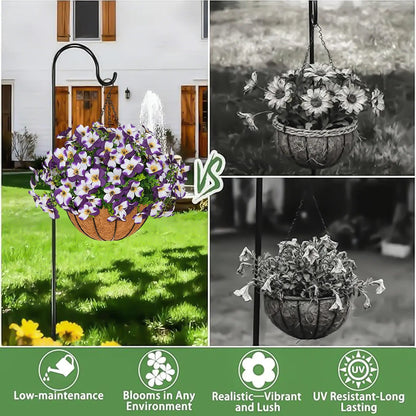 💐2-Pack Artificial Pansy Hanging Baskets 🌼