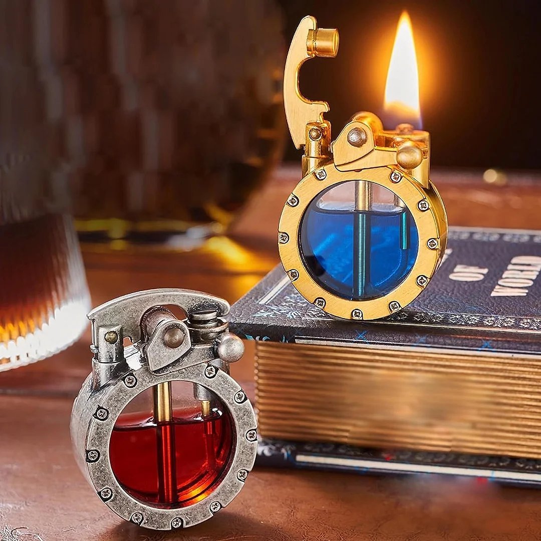 🌲Early Christmas Sale 49% OFF - 🎁Vintage Trench Transparent Kerosene Antique Steampunk Lighter