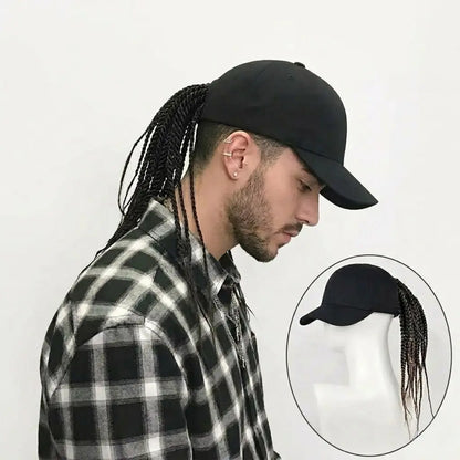 Braided Wig Baseball Cap – Snapback Hat with Attached Dreadlock Braids