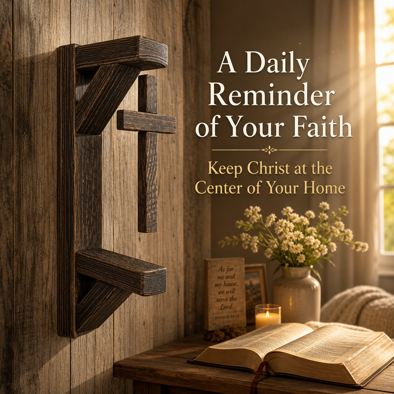✝️ Handmade Rural Christian Cross Wall Decoration