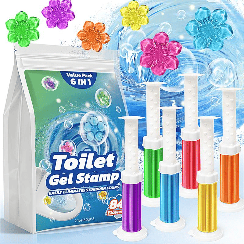 84 Flowers Toilet Bowl Cleaner Gel - 6-in-1 protection, toilet like a sea of flowers