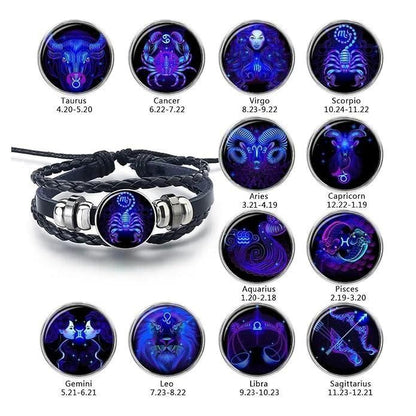 🔥Zodiac Sign Braided Leather Bracelet