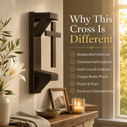 ✝️ Handmade Rural Christian Cross Wall Decoration