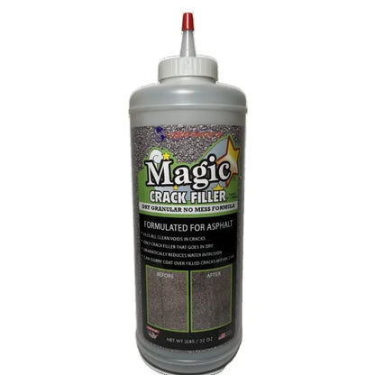 Asphalt Magic Crack Filler 2 lb. Bottle- High-Performance Filler for Driveways, Parking Lots, and Roads - Prevents Water Intrusion!! Repair