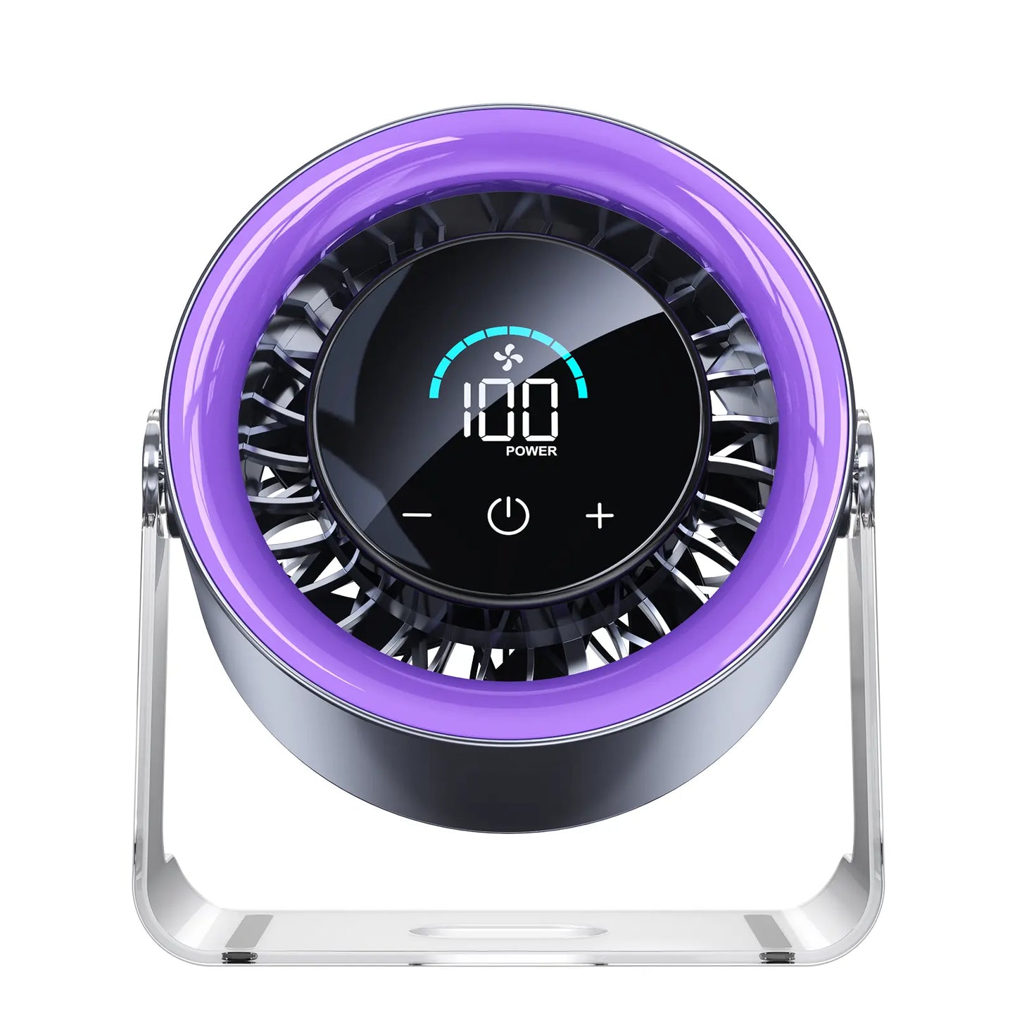 Portable Turbo Desk Fan | 100-Speed Rechargeable Quiet Cooling Fan with Digital Display