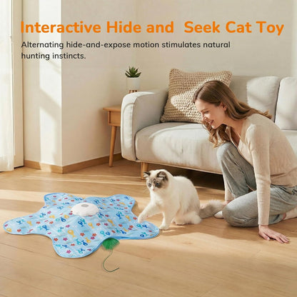 🔥New Multifunctional Cat Hunting Game Cover, Automatic Cat-Entertaining and Entertaining Interactive Toy, Long Battery Life Toy X
