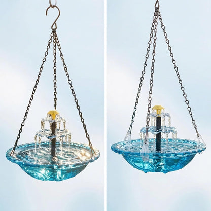 Solar Waterfall Bird Bath Fountain