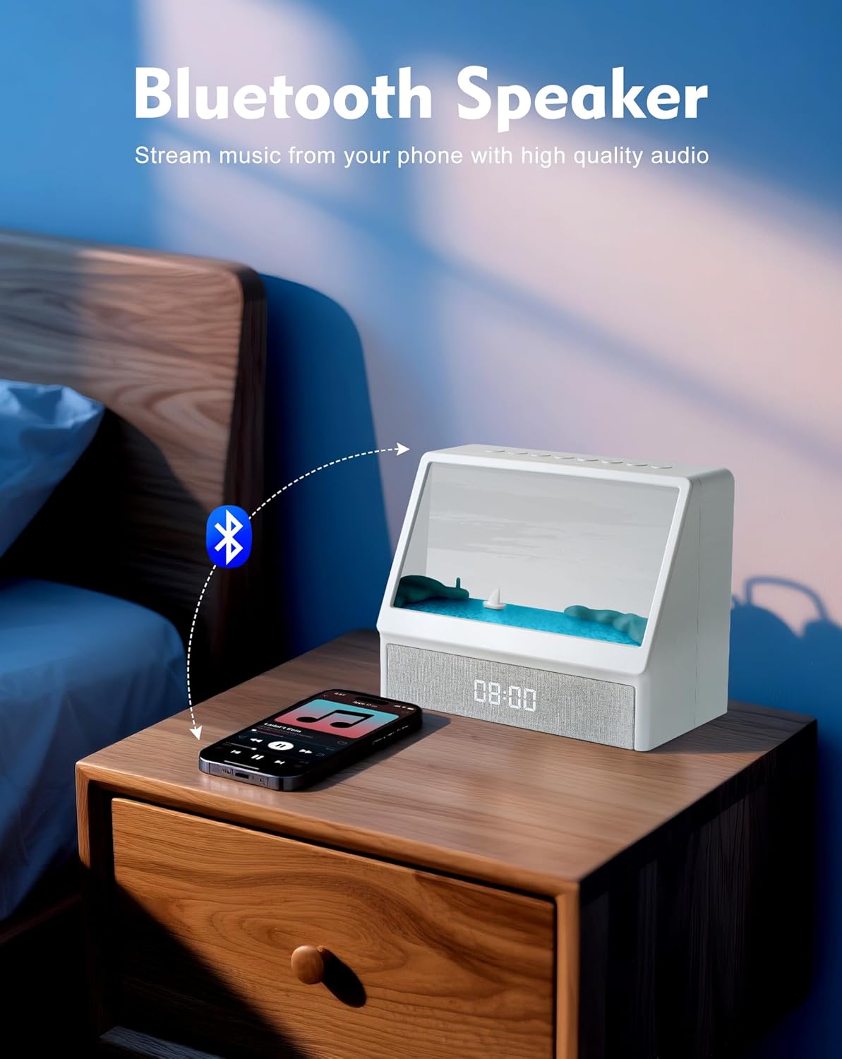 Maliansun Sunrise Alarm Clock with Sound Machine, Sunlight Alarm Clock with 10 Scene Simulations for Sleep, 12 White Noise Sound Machine with Bluetooth Speaker