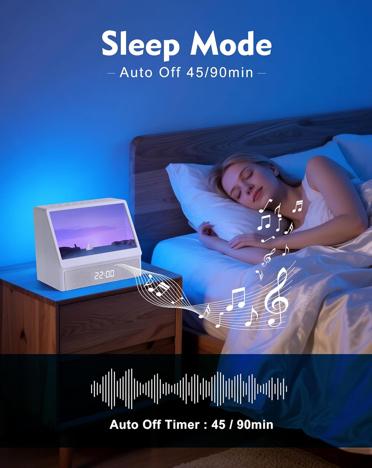 Maliansun Sunrise Alarm Clock with Sound Machine, Sunlight Alarm Clock with 10 Scene Simulations for Sleep, 12 White Noise Sound Machine with Bluetooth Speaker