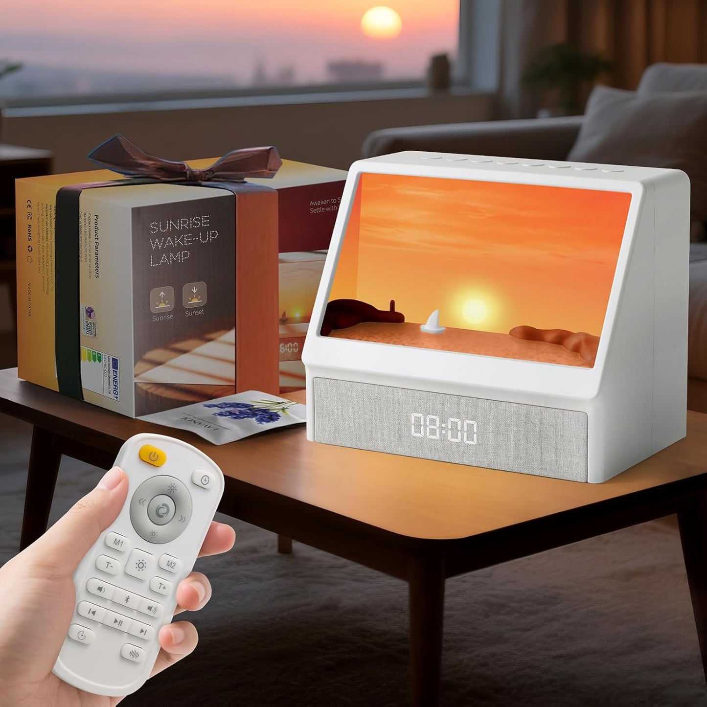 Maliansun Sunrise Alarm Clock with Sound Machine, Sunlight Alarm Clock with 10 Scene Simulations for Sleep, 12 White Noise Sound Machine with Bluetooth Speaker