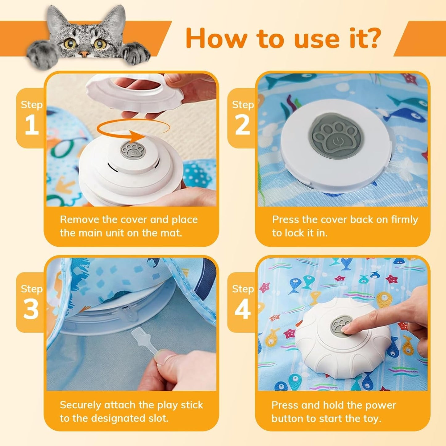 🔥New Multifunctional Cat Hunting Game Cover, Automatic Cat-Entertaining and Entertaining Interactive Toy, Long Battery Life Toy X