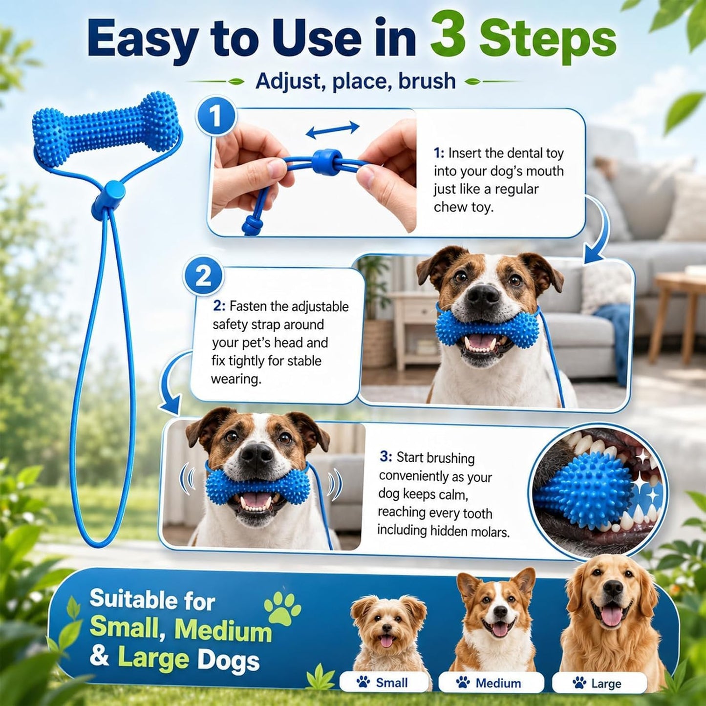 🦷 🐶7-in-1 Dog Toothbrush Chew Toy