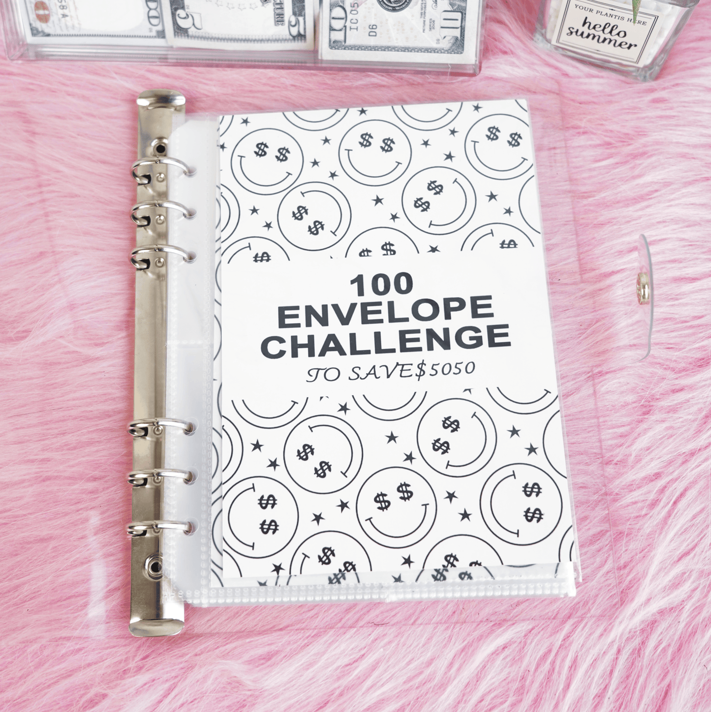 Custom name 100 Envelope Challenge Leather Binder-Easy And fun Way To Save $5,050🔥