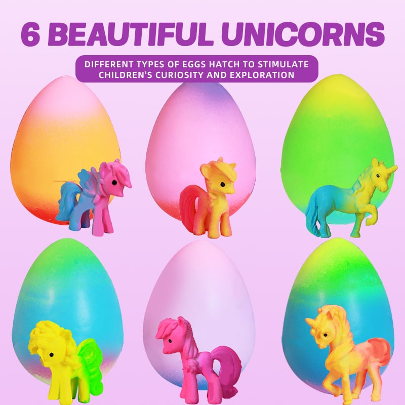 🔥Easter Hot Sellers-🦄6 Pack Hatching Growing Unicorn Eggs Rainbow Colorful Eggs🥚