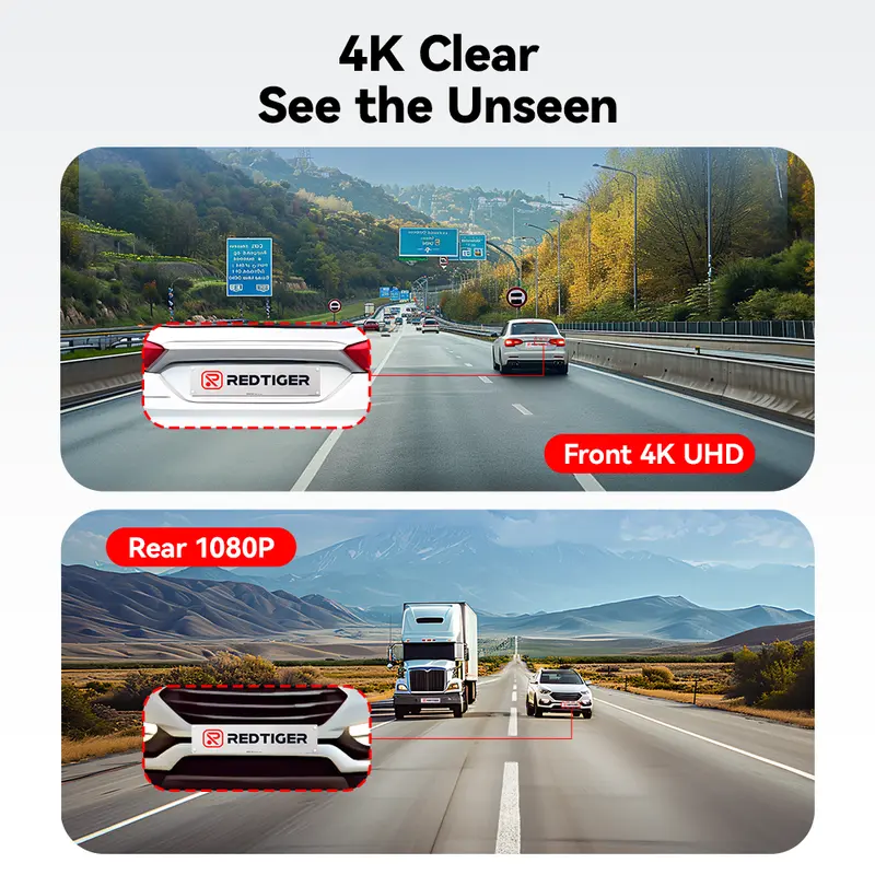 Dashcam records both front and rear cameras