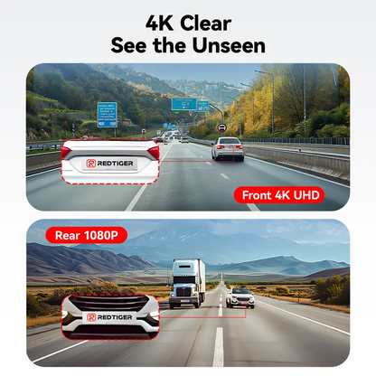 Dashcam records both front and rear cameras