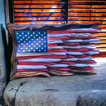 🎁Tom’s Handmade Wooden Flag – America 250th Anniversary (1776–2026) 🇺🇸🦅🏛️