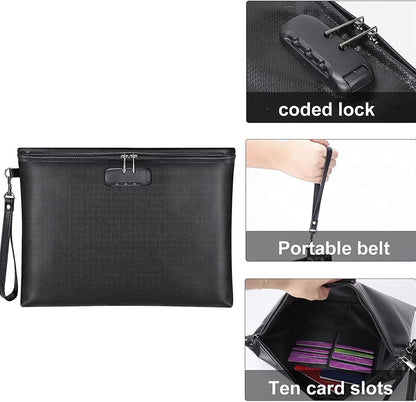 Fireproof Document Bag with Lock – Waterproof & Fire Resistant Storage