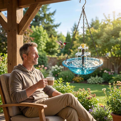 Solar Waterfall Bird Bath Fountain