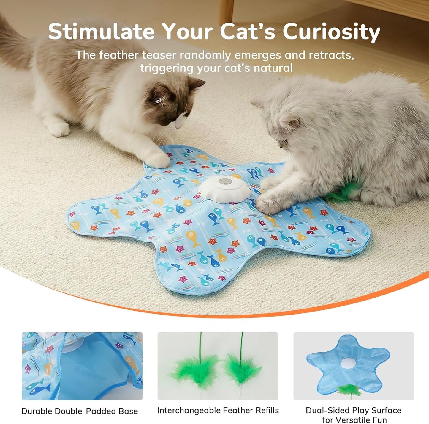 🔥New Multifunctional Cat Hunting Game Cover, Automatic Cat-Entertaining and Entertaining Interactive Toy, Long Battery Life Toy X