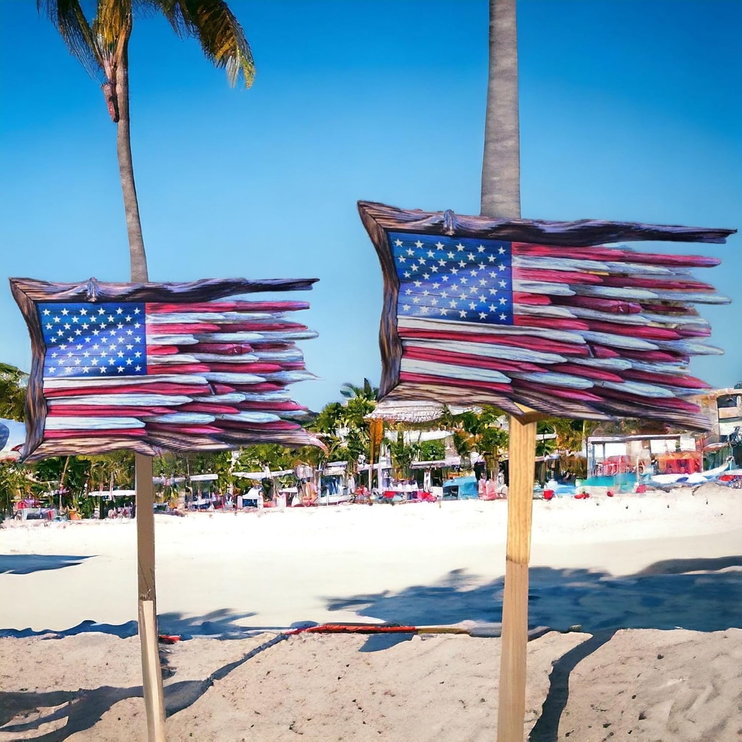 🎁Tom’s Handmade Wooden Flag – America 250th Anniversary (1776–2026) 🇺🇸🦅🏛️