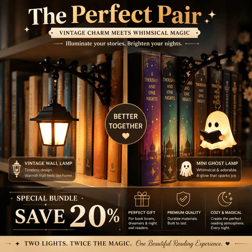🔥 2026 Hot Sale | Ghost Bookshelf Lantern for Cozy Reading Corners 👻📚