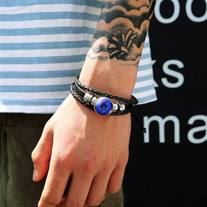 🔥Zodiac Sign Braided Leather Bracelet